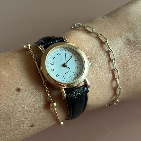 Marshalls Accessories - ⌚✨ Minimalist Retro Quartz Watch | Black PU Leather Strap 🖤